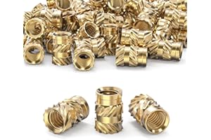 ORTAVA M2 Gewindeeinsatz, 50 Stück Einpressmuttern, Messing Einbettung Muttern Rändelmuttern, M2×4×3,5 mm, Threaded inserts für Kunststoffteiledurch Wärme oder Ultraschall in 3D-Drucker Teile