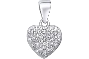 ANDANTE-STONES ANDANTE Ciondolo da donna in argento sterling 925, a forma di cuore con zirconi bianchi