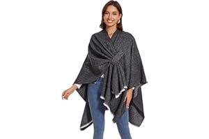 colornival Chal Elegante para Mujer Capa Frontal Abierta Poncho Suave, Adecuado para Primavera, Otoño e Invierno
