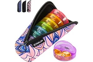 YAKLIM Pillendose 7 Tage 2 Fächer Tablettenbox 7 Tage Morgens Abends, Tabletten Box 7tage Große Fächer Mit 14 Extra Großen Fächern Für Woche Tragbare Reise Tabletten Organizer Für Vitamin (rosa)