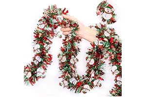 MAGISEL Guirnalda Navidad, 2 Piezas 2m Guirnaldas Navidad Exterior, Espumillón Verde Grueso Christmas Garland Artificial para Puerta Escalera Chimeneas Natal Decoración de Interior/Exterior