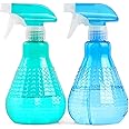 Bottlaro Water Spray Bottles for Cleaning, Empty Spray Bottles Gardening, Plastic Spray Bottles 500ml, 2-Pack Water Sprayer Bottle Clog-Proof, No-Leak, Plant Misting and Stream Settings