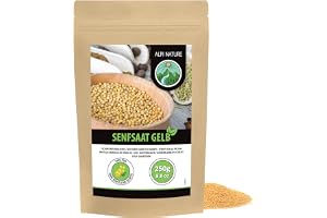 Alpi Nature Senapsfrön Gula Vita 250g, Hela Senap Frön 1-2mm, Hela Senapsfrön Vita Gula