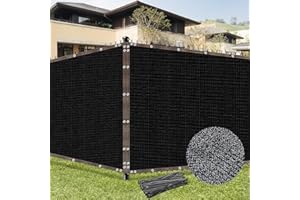 MSYU 1.5 m x 15 m Privacy Screen Fence Heavy Duty,Fencing Mesh Shade Net Cover, Blockage Fence for Outdoor Wall Garden Yard Backyard Pool,Cable Zip Ties Included,Black (5x50 Ft)