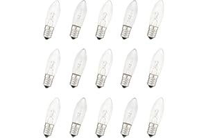 WAREMEW 15-Pack 3W AC 12V E10 Bombillas Velas Cambio para Cuentos de Hadas de Navidad, Arcos de Velas, Luces Garlands, Candelabros, E10 Bombillas Velas Incandescentes (12V)