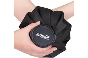 Poche de glace NEOtech Care - Vessie cryothérapie - Premiers soins - Couvercle vissable (Noire, 20cm diamètre)