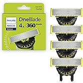 Philips Norelco OneBlade 360 Bı&ccedil;aklar, OneBlade Elektrikli Tıraş Makinesi ve D&uuml;zeltici i&ccedil;in Orijinal Yedek Bı&ccedil;aklar, 4'l&uuml; Pak