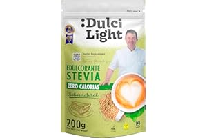 DULCI LIGHT DULCE Y FAVORABLE Dulcilight Édulcorant Stevia Zero Calorie DoyPack 200gr = 2kg de Sucre | Substitut de Sucre Stevia Granulée avec Fibres Végétales 100% Saveur Naturel | Non OGM Keto Sans Gluten Végétalien