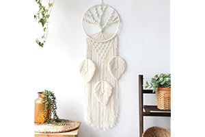 INCETUE Dream Catchers Wall Hanging Decoration, Boho Dreamcatcher Ramadan Decorations, White Large Dream Catchers with Tassel for Bedroom, Handmade Tapestries for Wedding and Holiday Decorations