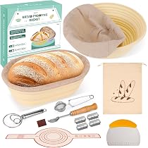 3 Gärkörbe Für Sauerteigbrot – Oval, 25,4 Cm Lang, Rattan, Mit Stoffeinlagen