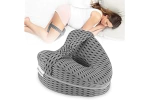 Towwoo Kniekissen für Seitenschläfer, Orthopädisches Kissen für Bein, Ergonomisches Memory Foam Kissen zum Schlafen auf der Seite, Hüft-, Rücken- und Ischias-Schmerzlinderung (Grün)