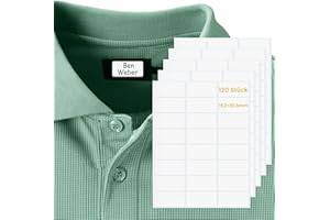 ‎KTRIO KTRIO Namensaufkleber Kinder, Wasserfest, Stark Klebend, Abwaschbar, Langlebige Namensetiketten für Kleidung, 120Stück, 30.5MM*15.2MM Weiß