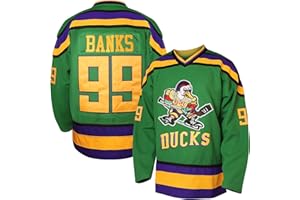 VINKING Charlie Conway #96 Mighty Ducks Adam Banks #99 Movie Ice Hockey Jersey