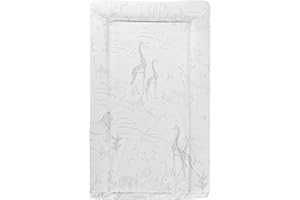 Babycurls Baby Changing Mat with Foam Raised Soft Edges for Babies from Birth Upwards Wipe Clean and Waterproof Nappy Change Pad 76 x 45cm (Safari Sketches)