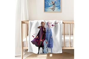 MTONLINEHANDEL Kuscheldecke flauschig 130x170 cm, Disney Prinzessin Decke Anna & ELSA, Olaf Wohndecke, Eiskönigin Geschenke für Mädchen, Coral Fleece-Decke, Sofadecke, warm, weich & kuschelig