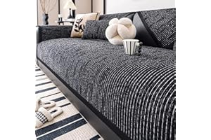 Yahbrra Anti Slip Sofa Uberzug: 1 2 3 4 Sitzer L Form Sofaüberwurf Weiche Chenille Hund Katze Sofaschoner Neue Universelle Couchbezug für Wohnzimmer (Dunkelgrau,70 * 210cm)