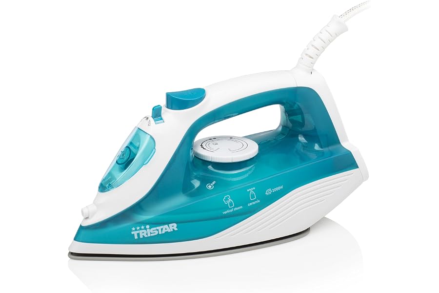 Tristar ST-8300 Steam Iron, 2000W - Ceramic Griddle, Adjustable Temperature, Vertical Steam & Spray Function, Self-Cleaning, Quick and Easy Ironing for Perfect Results