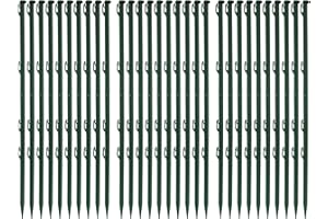 Ellofence Lot de 30 piquets de clôture en Osier Vert en Plastique, Hauteur Totale 72 cm (Lot de 30 pièces)