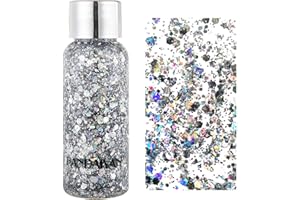 LAYHOU Glitter Gel Mermaid Pailletten Glitter Liquid für Gesicht Haar Body Nägel Kosmetik 35g Long Lasting Sparkling für Festival Party Make up Dekoration