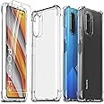 Ferilinso Coque pour Xiaomi Mi 11i 5G/ Poco F3 + 2 Pièces Verre Trempé Protection écran [Housse Transparent Silicone] [10X An