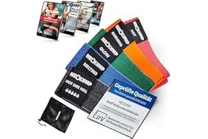 ‎NEOLYMP NEOLYMP Kurze Fitnessbänder Stoff mit Fitness Traningsprogramm E-Book - waschbare Resistance Bands, Widerstandsbänder Krafttraining, Booty Band, Gymnastikband, Fitnessband, Trainingsbänder