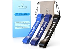 FERSENFREUND® Premium Hallux Valgus Zehenspreizer Korrektur - NEUHEIT 2025 - Trainingsband für die Ballenzehen - Bandage Ballenkorrektur Toe Spacer Correct Toes Bunion Corrector Zehenkorrektur 3er-Set