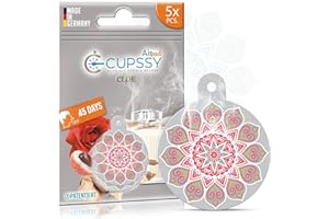 Ambientador Coche,Cupssy Airpad 5pcs, neutraliza olores malos, Perfume aroma Chloe, suave - elegante y agradable, Para guantera, Cochera, Maletero, Garaje, Casa, Armario, Salon, Fabricado en Alemania.