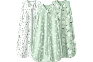 Mosebears Summer Baby Sleeping Bag 0.5 Tog Sleeveless Breathable Cotton Baby Sleeping Blankets Cute Print