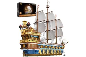 JMBricklayer 40103 Blocchi di Costruzione a Morsetto per Barca Pirata, Kit Blocchi di Costruzione Flotta Reale del Sole, Collezione di modelli di navi per Adulti e Bambini