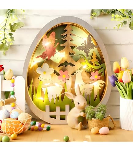 Osterdeko LED Baum Lichter 42cm – 20 Warmweiße LEDs, Osterbaum Deko, Künstlicher Frühlingsleuchtbaum Für Tisch & Fensterbank