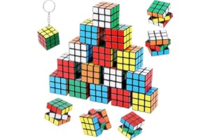 Fentar 20pcs Mini Speed Cube 3x3 Party Bag Fillers for Kids, Classic Gaming Party Bags Fillers for Boys Girls, Mini Puzzle Cube Keyrings for Kids Prizes Favours Return Gifts