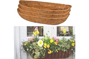COYF 3 Packs Coco Liner Trough, Fiber Replacement Liner Planter Liner Hanging Basket Wall Trough Liner, Coconut Coir Planter, Garden Flower Vegetables Pot, Fence Flower Baskets (24inch)