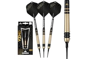 Mission Darts D9388 Onza | 18g Professional Soft Tip Darts Set Including Brass Barrels, Points and Flights, M2, Black/Gold