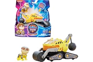 Paw Patrol - Pat Patrouille - Véhicule + Figurine Ruben du Film - Voiture Figurine À Collectionner - Sons Lumières - Pat Patrouille Jouet - Voiture pour Enfant 3 Ans et +