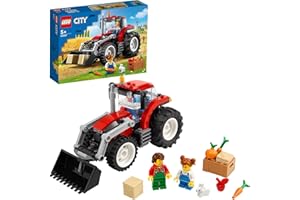 LEGO 60287 City Le Tracteur, Jouet de Construction, Animaux de la Ferme, Figurine de Lapin, Minifigurine Fermier, Idée Cadeau Enfants 5 Ans et Plus