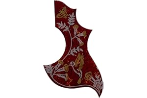 ZACLAY Battipenna autoadesivo per chitarra acustica Fender Gibson Hummingbird (4 strati rosso tartaruga-1)