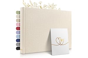 Zeitloos Fotoalbum zum Einkleben - Platz für 150 Fotos - echtes Leinen - Fotobuch 21 x 28 cm in Beige - 50 weiße Seiten - Fotoalben sind das perfekte Geschenk.