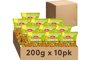 PICK N SAVE Haldirams Gujarati Mixture 200g, Indian Snacks & Savouries - Namkeen - (Pack of 10)