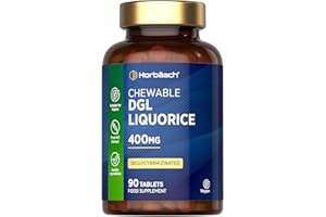 HORBÄACH DGL Licorice Root Tablets 400mg | Chewable Tablets | High Strength Liquorice Root Extract | 90 Count | Suitable for Vegetarians & Vegans | by Horbaach