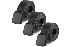 Zourglow Ceinture en Nylon, 3 Pièces Ajustable Ceinture Travail Homme, Ceinture Tactique Militaire avec Boucle Plastique Unisexe pour Voyages Travail, Rapide à Travers la Sécurité de l'Aéroport
