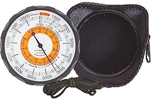 Sun Company Altimeter 202M - Battery-Free Altimeter and Barometer | Weather-Trend Indicator with Soft Leather Case | Reads Altitude from 0 to 5,000 Meters
