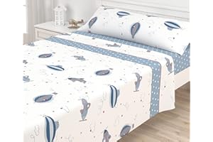 Victorio & Lucchino Juego de Sábanas Infantiles Algodón/Poliéster Modelo Aviones (Cama 105 cm)