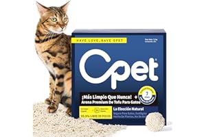 OPET Arena de Tofu para Gatos 18L- Arena aglomerante para Gatos, Ingredientes Naturales, Libre de Polvo y fácil de aglomerar, Control de olores (7,3kg, Fresco)