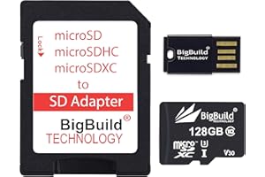 BIGBUILD TECHNOLOGY eMemoryCards 128GB ultraschnelle 100MB/s U3 microSDXC Speicherkarte Kompatibel mit für Sony Handycam HDR-CX405, HDR-PJ410B Camcorder