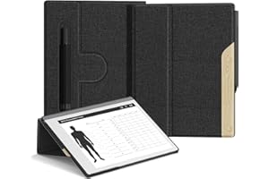 Ayotu Custodia a libro per tablet Remarkable 2 Paper da 10,3 pollici 2020, in tessuto Premuin Smart Cover con supporto girevole a 360 gradi e tasca per pennino, solo per Remarkable 2, nero e sughero