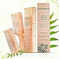 URBANMONK Neem Comb for Hair Growth | Wood Comb for Hair Growth, Hair fall & Dandruff Control | Neem Wooden Comb for Women & Men | Handle, Duel Tooth & Shampoo Combs