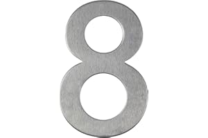 IBOO Numero civico in acciaio inox adesivo, altezza 10 cm, numero civico design (8)