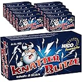 Knatterblitze von Nico 80 Stk. / 10 Schachteln - Jugendfreies Silvester Feuerwerk - Knatter Blitz