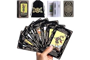 KUJOOTONE Tarot Cards Deck with Guide Book & Linen Carry Bag - 78 Classic Original Tarot Cards for Fortune Telling - Ideal for Beginners to Experts, with Meanings Included