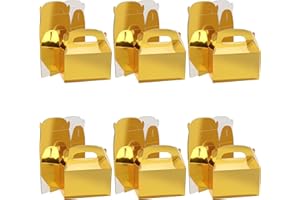 Belle Vous Cajas para Dulces Dorado Brillante para Fiestas (Pack de 24) 16 x 9,3 x 8,6 cm – Cajitas Regalo Lisas para Cumpleaños de Niños y Niñas, Comidas, Baby Shower y Bodas - Cajas para Chuches